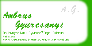 ambrus gyurcsanyi business card